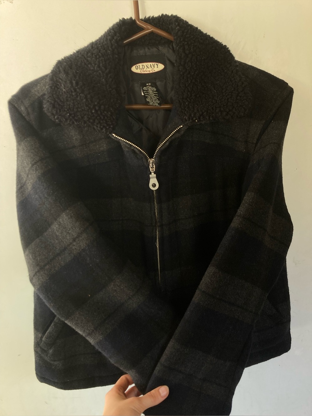 Gilmore girl’s Old Navy Plaid Sherpa-Collar Zip Jacket